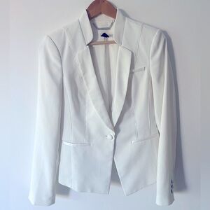 White House Black Market Summer White Tailored Blazer Size 6